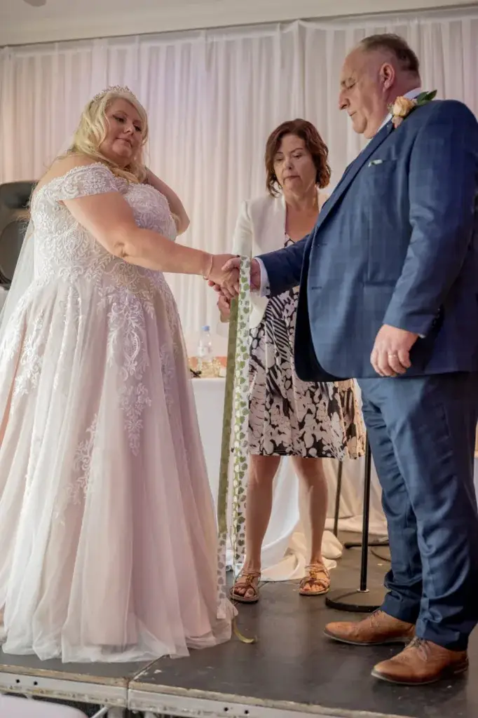 Bride and Groom having a wedding carried out by a wedding Celebrant